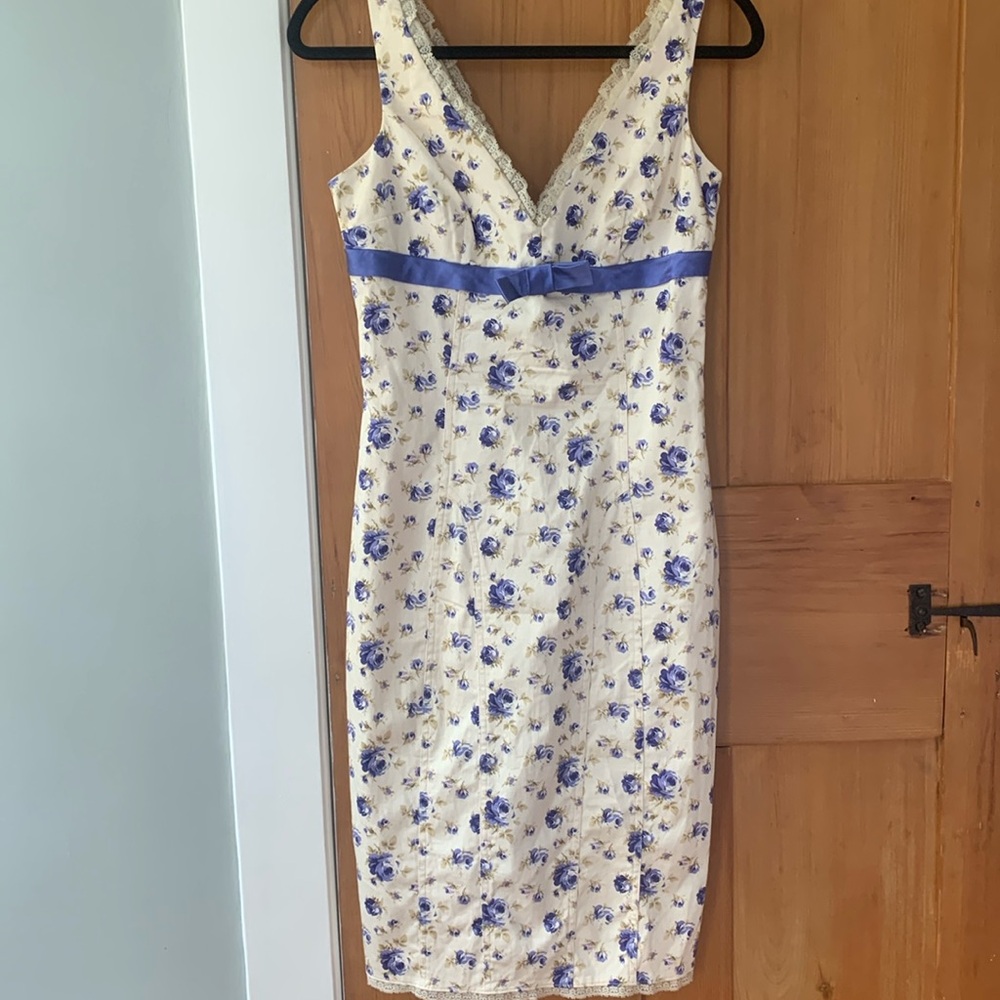 Vintage Betsey Johnson fitted floral dress